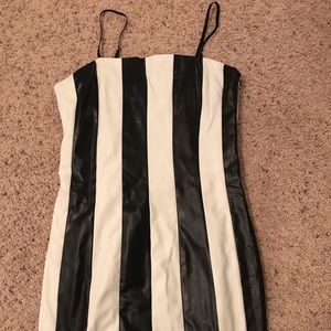 Leather Stripe Dress